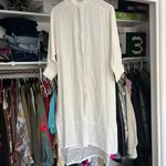 Emerson Fry white cream silk button down midi long shirtdress 00 Photo 5