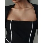 Maeve Anthropologie Square Neck Scalloped Hem Long Sleeve Mini Dress Size L Photo 3