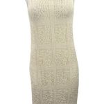 ZARA  Off White Open Knit Crochet Summer Beach Sleeveless Midi Tank Dress Sz S Photo 1