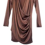 Boohoo  Brown Slinky Long Sleeve Dress Size 14 US Womens Photo 2
