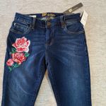Kut From The Kloth NWT KUT from‎ the Kloth Katy Boyfriend Petite Embroidered Rose Jeans Crop Size 0 Photo 1