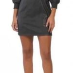 7 For All Mankind  Black Faux Leather Puff Sleeve Smocked Mini Dress Sz M NWT Photo 0