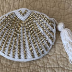 Amanda Smith Rare Vintage Clutch Evening Bag Coin Purse  Beaded White Gold Zipper Photo 0