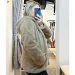 Janice Apparel Long Sleeve Sherpa Hoodie Jacket Beige Brown One Size Size M Photo 1