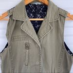 Charlotte Russe Green denim vest Lace back Size Medium Photo 2