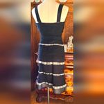 LELA ROSE Gorgeous Black Midi Dress with Silver Metallic Trim Size undefined Photo 2