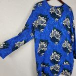 Vintage‎ St Gillian Womens Dress Size 16 Blue Floral Printed Silk Long Sleeve Photo 9