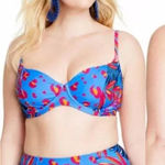 Tabitha Brown x Target Tropical Leopard Multicolor Underwire Bikini Top 24W NEW Blue Photo 0