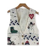 Handmade Vintage | S M L | Snowman Ice Skate Christmas Holidays Winter Vest Top Photo 1