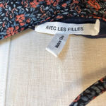 Avec Les Filles Blue Floral Wrap Ruffle Maxi Dress Photo 7