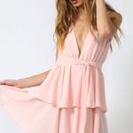 LIONESS Pink Ruffle Tied Mini Dress Photo 0