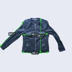 Basler Italian Linen Full Zip Jacket Small Black Tailored Quiet Luxury Career Photo 7