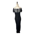 Lulus  Dress Women Medium Black Any Given Moment Black Lace Ruched Off Shoulder Photo 3
