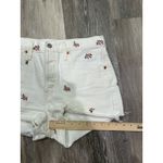 Levi's 501 Premium Floral Flowers Embroidered Jorts Jean Shorts White Size 28 Photo 6