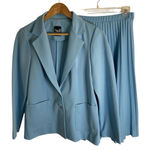 The Petite Concept blue Blazer (size 10) and pleated Skirt Set (size 12) ILGWU Photo 0