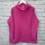 Free People  Ottoman Slouch Tunic Size M Bright Pink Long Sleeve Oversized Ribbed Photo 1