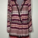 Jessica Simpson Multicolor Boho Print Cold Shoulder Romper Size Med Photo 0