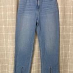 Hollister Womens Ultra HighRise Dad Jeans Split Hem Light Wash Denim W28 L31 EUC Photo 0