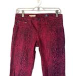 Adriano Goldschmied AG Red Black Leopard Skinny The Legging Jeans Women Sz 27 Photo 2