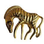 Vintage Modernist Zebra Brooch β Gold Photo 0