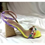 Betsey Johnson Karsyn Nautical Raffia Sandal Lime Multi 9.5 Photo 8