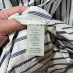 Calvin Klein  White Blue Striped Tie Front Bow Cotton Shirt Dress Size 12 Photo 6