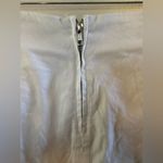 MINKPINK Revolve Senses White Denim Mini Skirt black threads back zip sz medium Photo 4