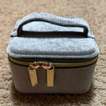 Gray Velvet Jewelry Box with Gold Zipper Photo 0