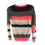 Madewell Wallace  Womens Sweater Wool Blend Crew Neck Striped Gray Pink Ivory S Photo 1