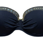 Victoria's Secret  Black Strapless Bikini Swim Top Studded Embellished Resort Photo 0