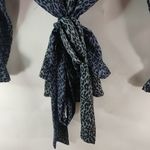 Bob Mackie  L Blue Leopard Blouse Top Photo 7