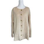 Croft & Barrow Cardigan Plus 1X Beige Womens Crewneck Textured Neutral NWT Photo 1