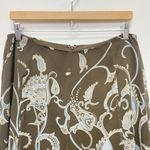Ann Taylor  Women’s Y2K Brown Blue Floral Paisley Pull On Midi Length Skirt Zip Photo 2