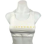 Nike White Scoop Neck Racerback Livestrong Spell Out Sports Bra Top Size M Photo 0