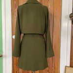Sophie Rue Classic Lightweight Belted Lightweight Olive Green Trench Coat~XL Photo 7