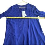 Eileen Fisher Medium Petite 100% Silk Tunic Long Top Sapphire Blue Sheer NWT Photo 8