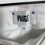 Paige Crisp White Distressed Skinny Jeans Photo 5
