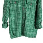 ZARA  Green Woven Plaid Tweed Button Front Shacket Overshirt Size XS Photo 6