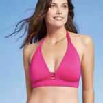 Kona Sol  Pink Tie Back Triangle Bikini Top Photo 0