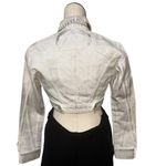 ZARA NWT  Women's Silver Metallic Shiny Cotton Crop  Jacket Bloggers Fave Photo 8