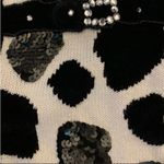 Vintage 90s Berek Animal Print Sweater Sequin Rhinestone Black Size XL Photo 3