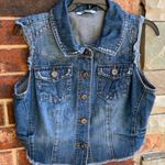 Highway Jeans Blue Denim Frayed Ripped Vest Lg Photo 0