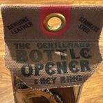 TRIXIE & MILO Bottle‎ Opener Keychain Genuine Leather and Stainless Steel Gold Photo 1