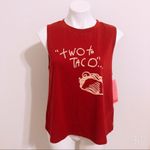 Betsey Johnson Two to Taco Muscle Tee Tank Top in Medium Red, Size M, NWT Photo 1