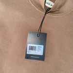 NICHOLAS Gael Cropped Crystal Long Sleeve Top in Nude Silver Size M Photo 13