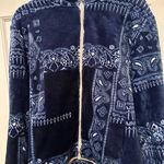 BP . Fleece Navy Bandana Patchwork Jacket Photo 2