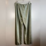 Vince NWT Satin Bias Green High Waisted Wide Leg Crinkle Texture Pants Large Photo 7