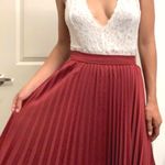 Anthropologie Pleated Burgundy Skirt Photo 0