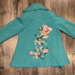 J Peterman Women’s Green Long Sleeve Embroidered Flowers Blazer Jacket Small Size XXS Photo 9