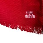 Steve Madden NWT Oversized Scarf Womens Red Herringbone Fringe Cozy Warm Photo 2